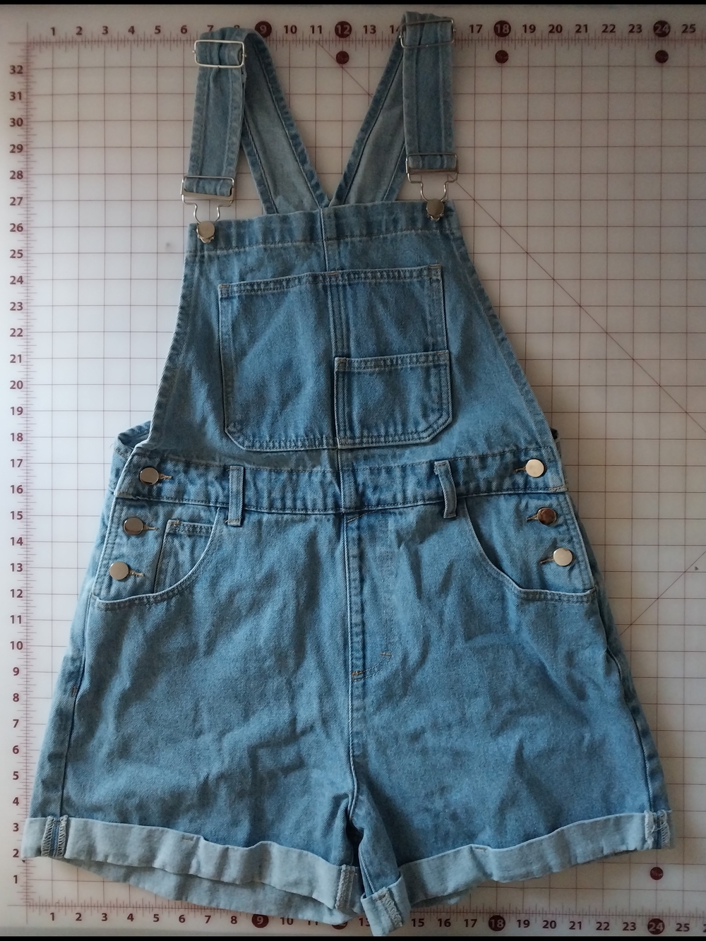 Denim Short Overalls - Light Blue Women’s Romper